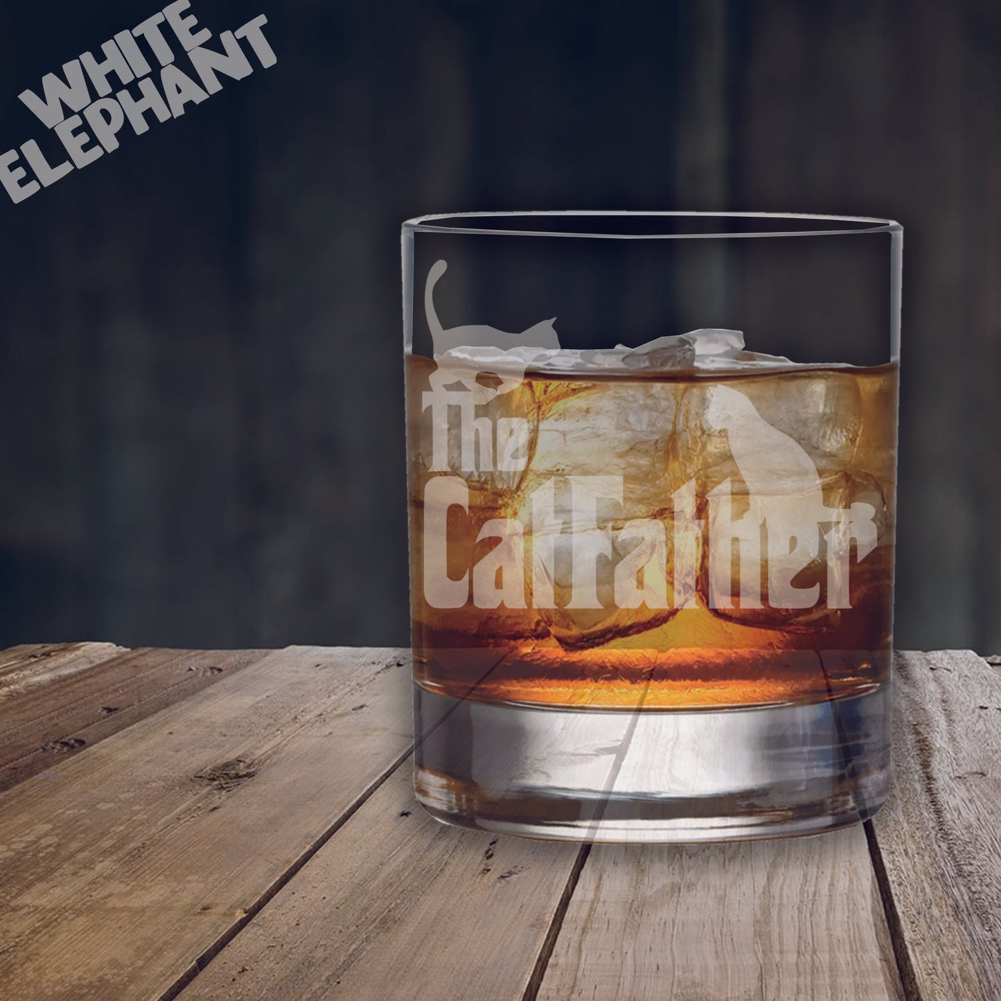 Cat Father Laser Etched Whiskey / High-Ball / Pint / Tankard Glass