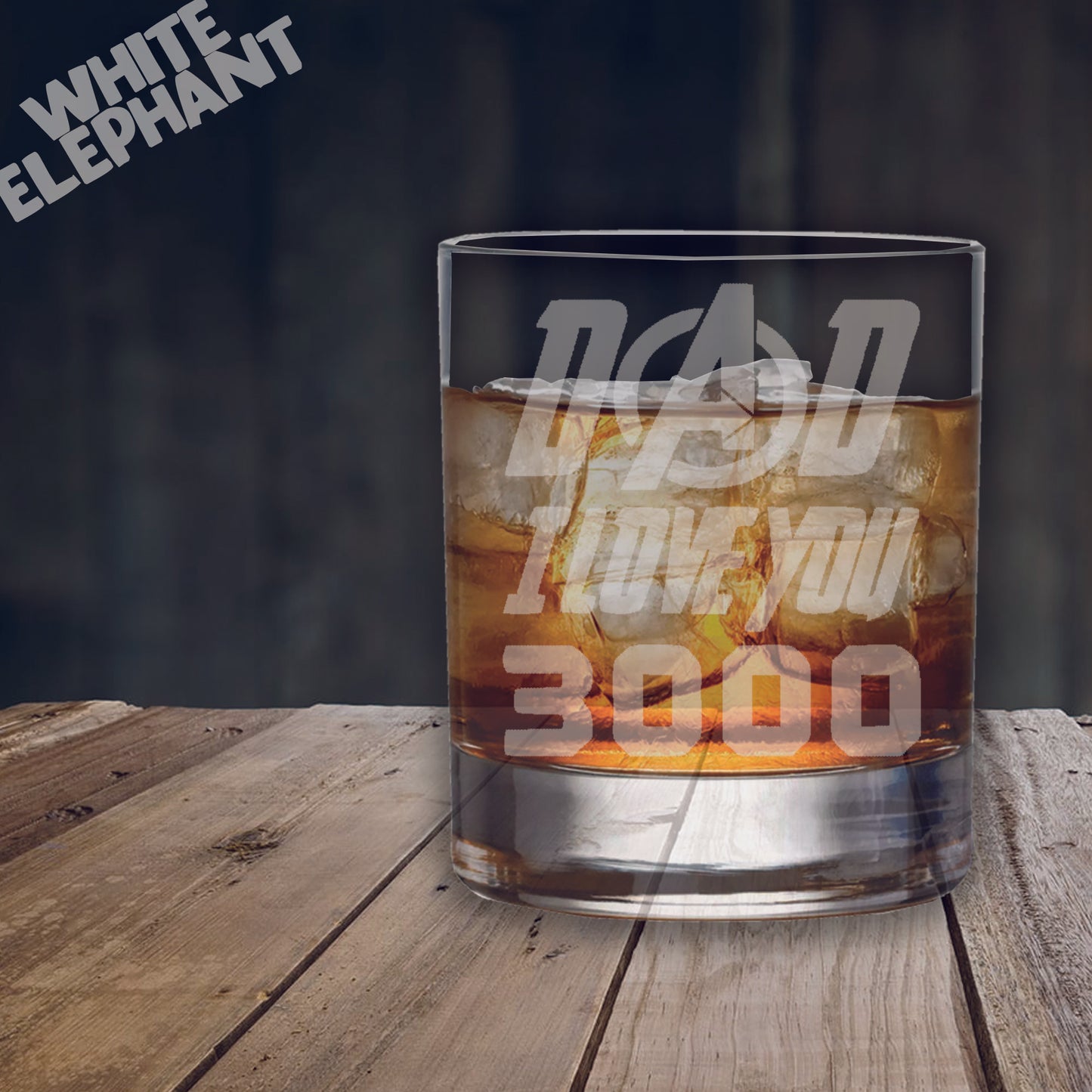 Dad I Love You 3000 Laser Etched Whiskey / High-Ball / Pint / Tankard Glass