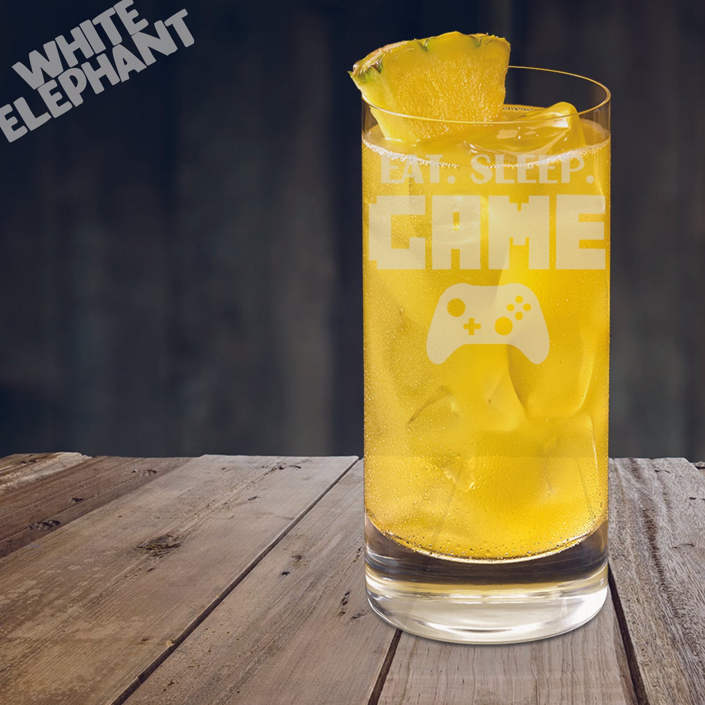 Eat Sleep Game Laser Etched Whiskey / High-Ball / Pint / Tankard Glass