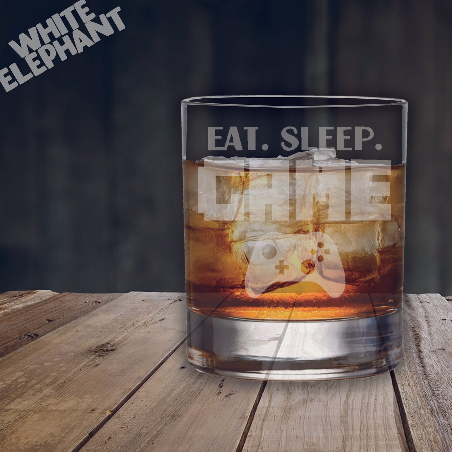 Eat Sleep Game Laser Etched Whiskey / High-Ball / Pint / Tankard Glass