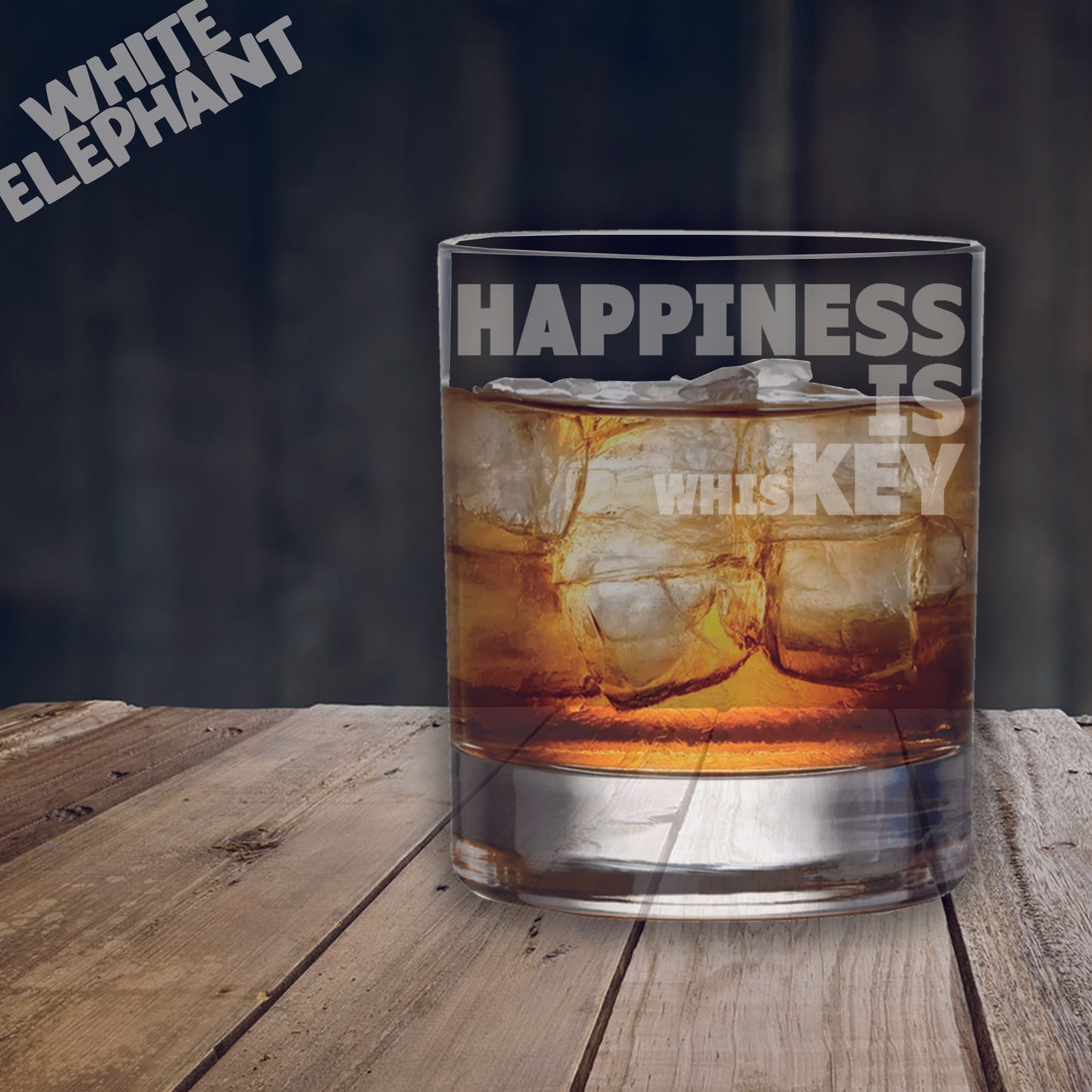 Happiness is Whiskey  Whiskey Glass Gift