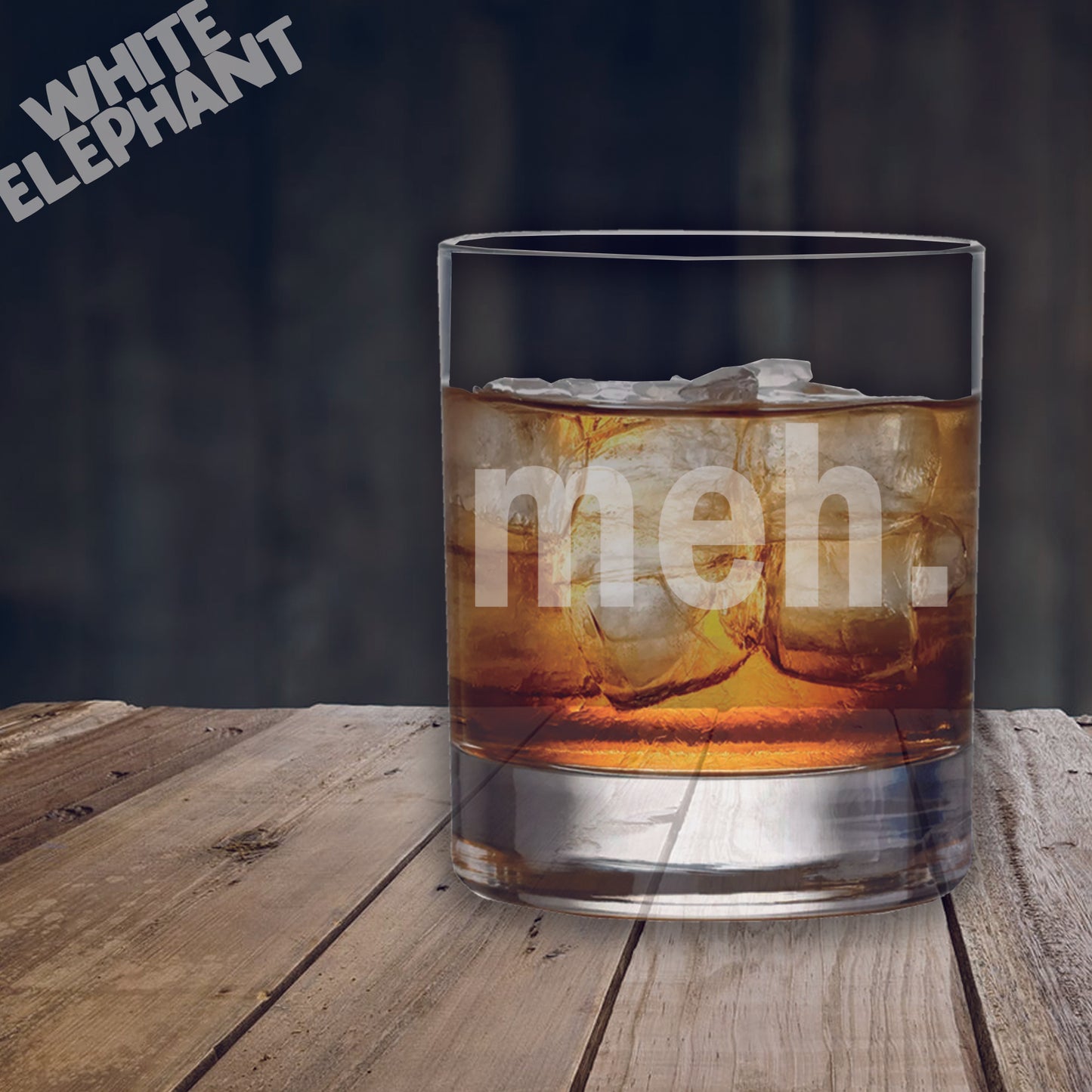 Meh. Laser Etched Whiskey / High-Ball / Pint / Tankard Glass