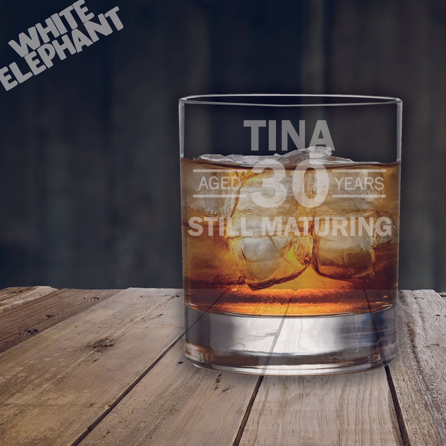 Personalised Aged Birthday Years Still Maturing Laser Etched Whiskey / High-Ball / Pint / Tankard Glass