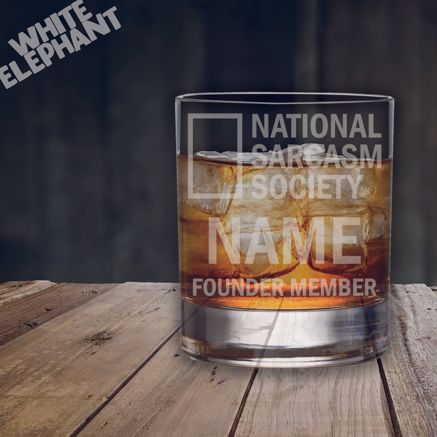 National Sarcasm Society Laser Etched Whiskey / High-Ball / Pint / Tankard Glass