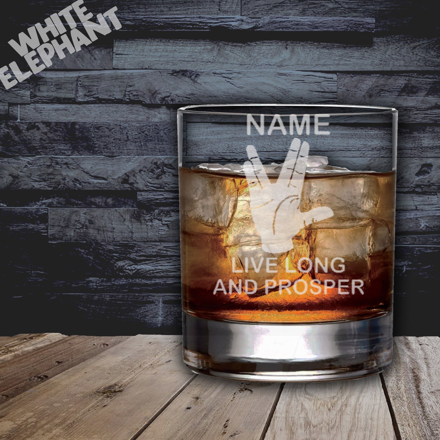 Personalised Live Long and Prosper Inspired Laser Etched Whiskey / High-Ball / Pint / Tankard Glass