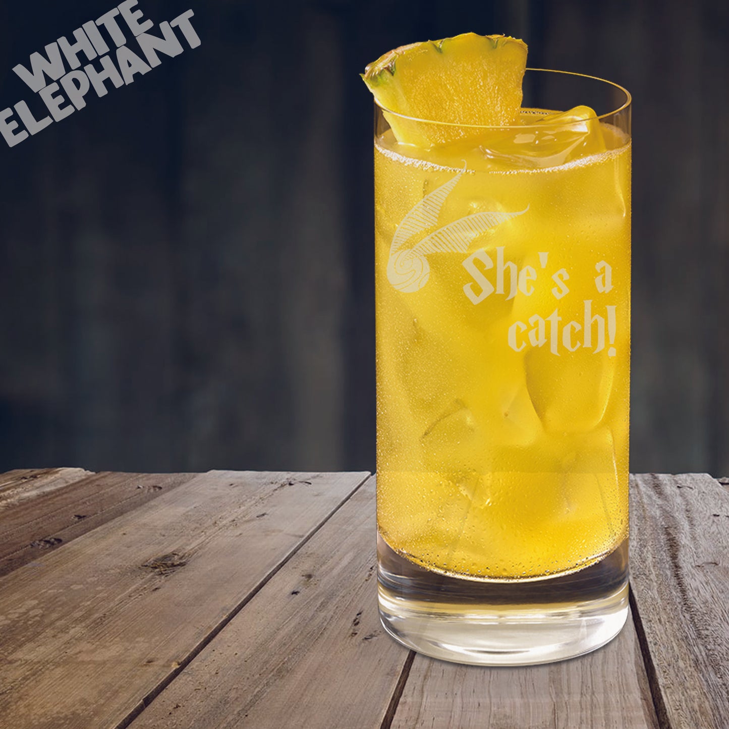 Harry Potter She's a Catch Inspired Laser Etched Whiskey / High-Ball / Pint / Tankard Glass