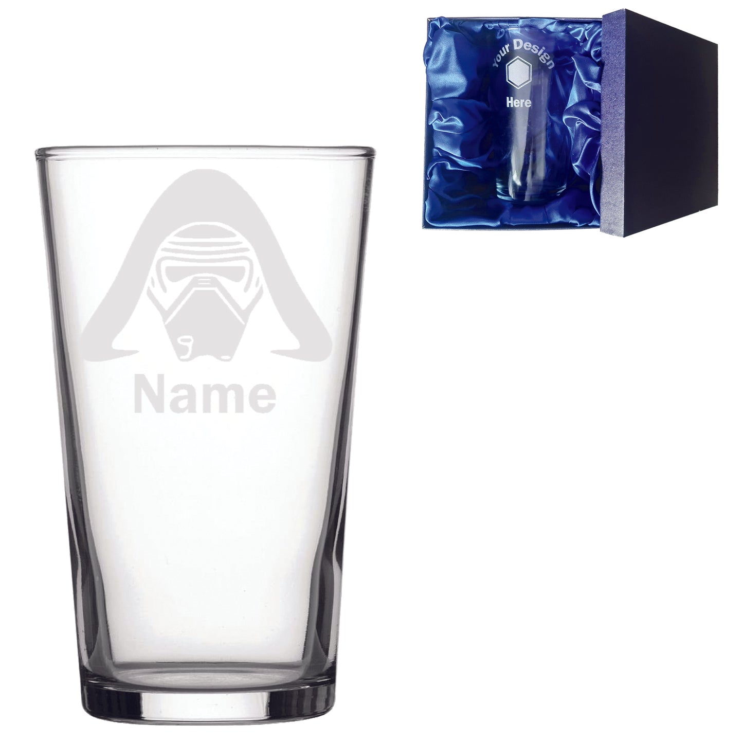 Personalised Star Wars Kylo Ren Inspired Laser Etched Whiskey / High-Ball / Pint / Tankard Glass