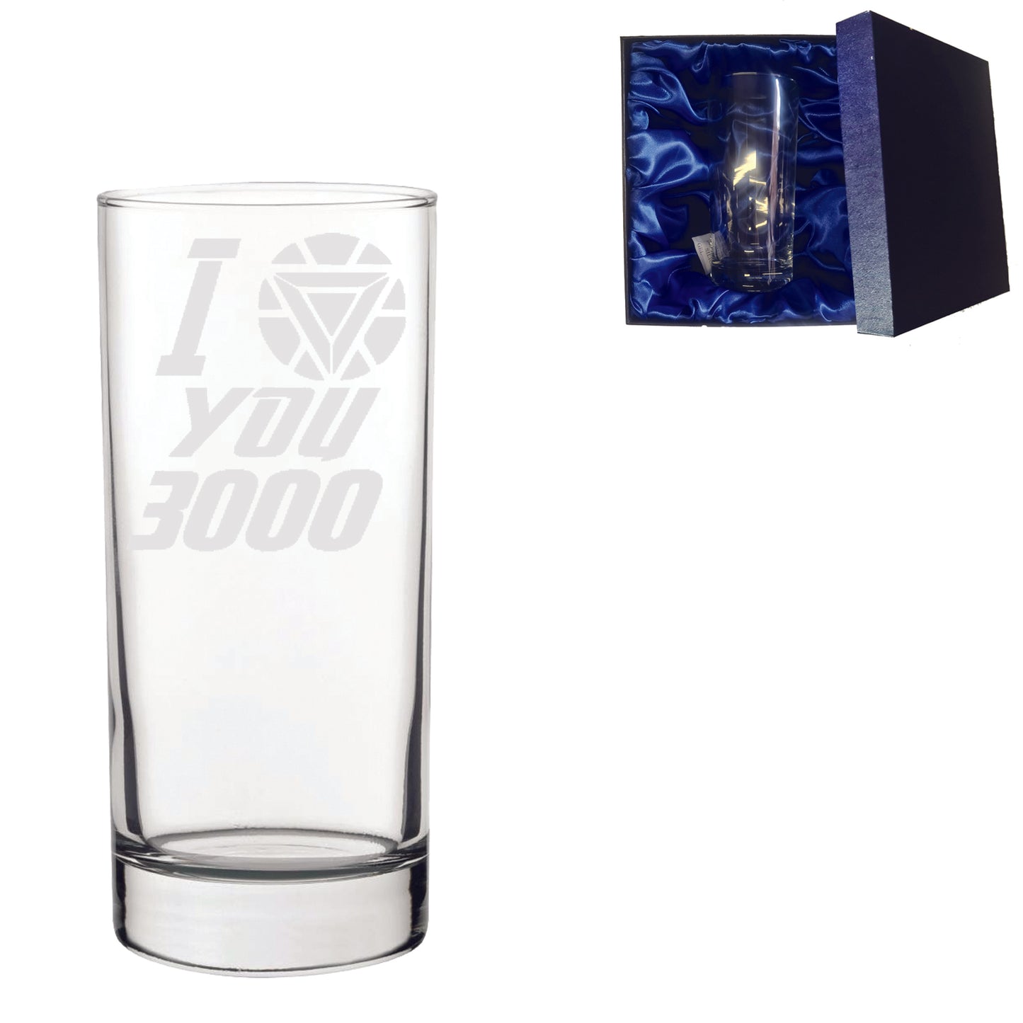 Iron Man I Love You 3000 Laser Etched Whiskey / High-Ball / Pint / Tankard Glass