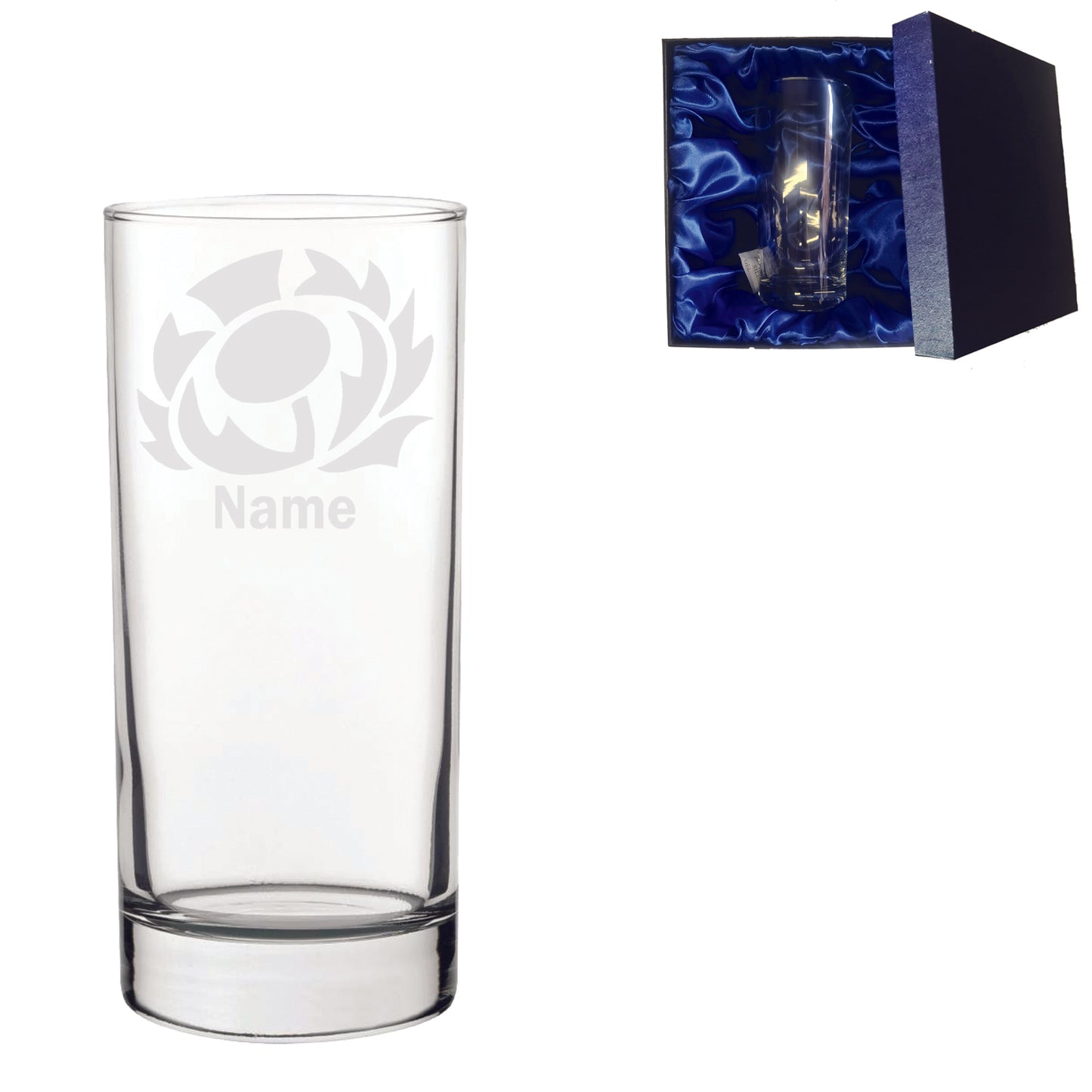 Scottish Thistle Inspired Laser Etched Whiskey / High-Ball / Pint / Tankard Glass