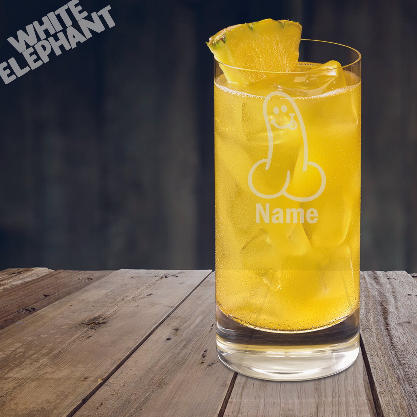 Personalised Novelty Willy Laser Etched Whiskey / High-Ball / Pint / Tankard Glass