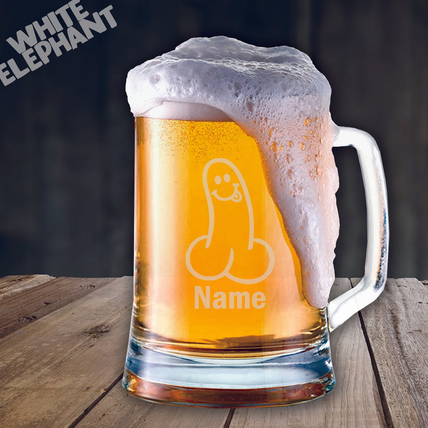 Personalised Novelty Willy Laser Etched Whiskey / High-Ball / Pint / Tankard Glass