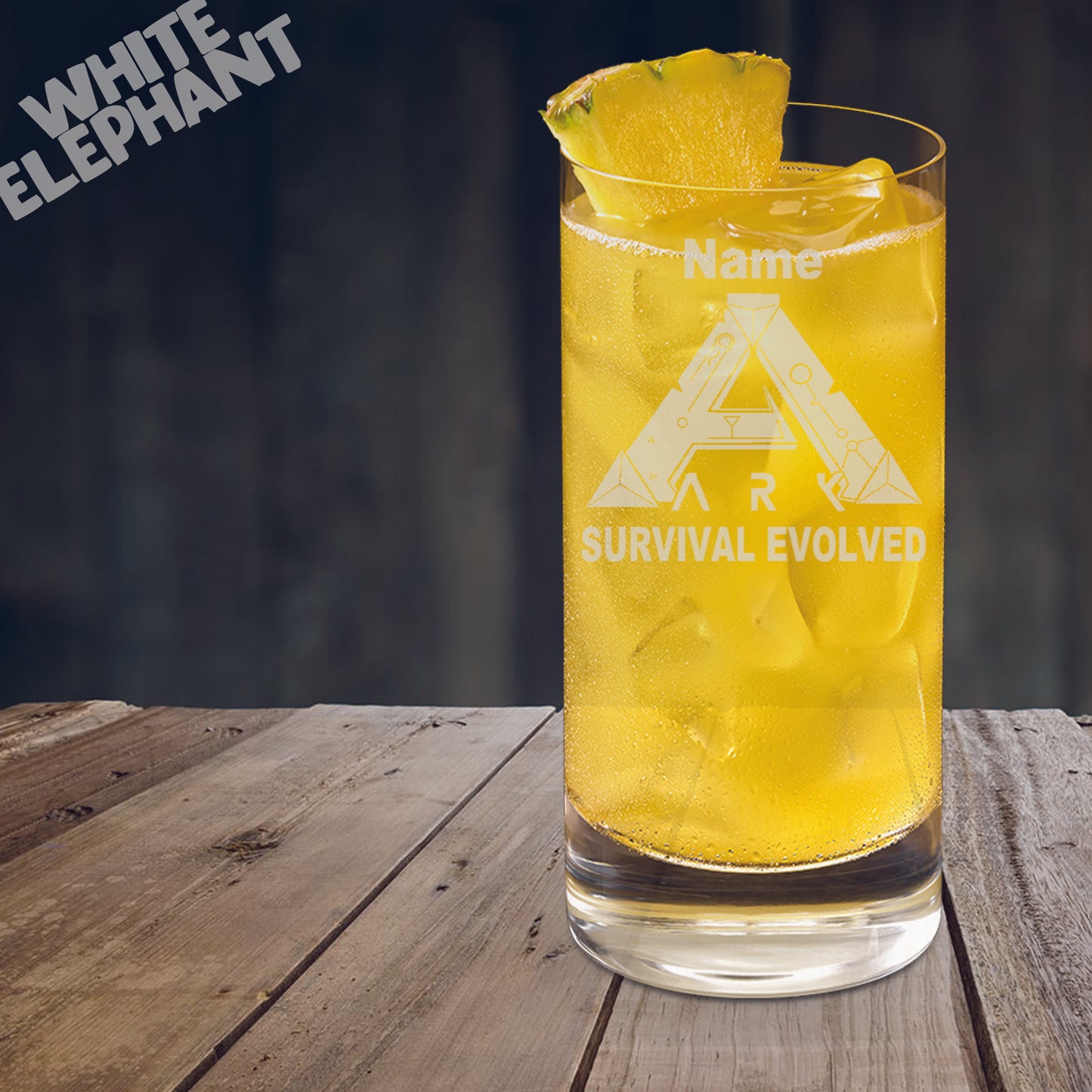 Personalised Ark Survival Evolved Laser Etched Whiskey / High-Ball / Pint / Tankard Glass