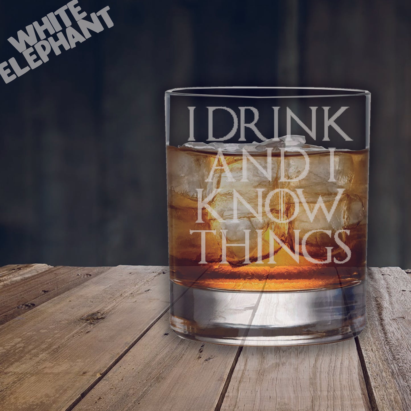 I Drink & I Know Things Inspired Laser Etched Whiskey / High-Ball / Pint / Tankard Glass