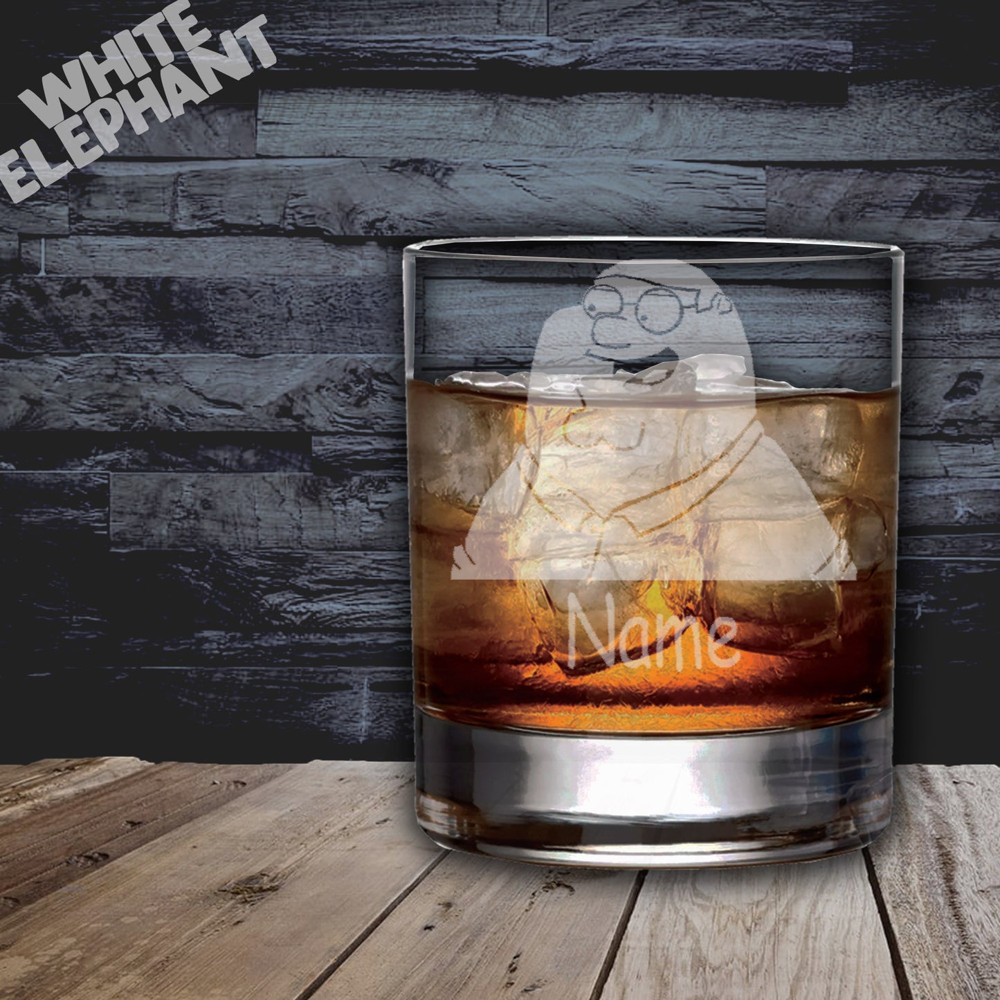 Personalised  Peter Griffin Inspired Laser Etched Whiskey / High-Ball / Pint / Tankard Glass