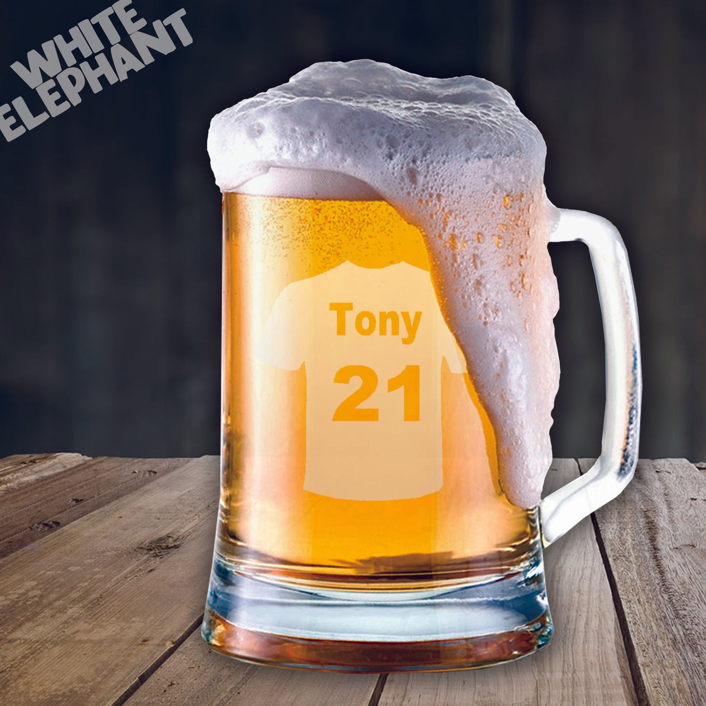 Personalised Age Sports Top Laser Etched Whiskey / High-Ball / Pint / Tankard Glass