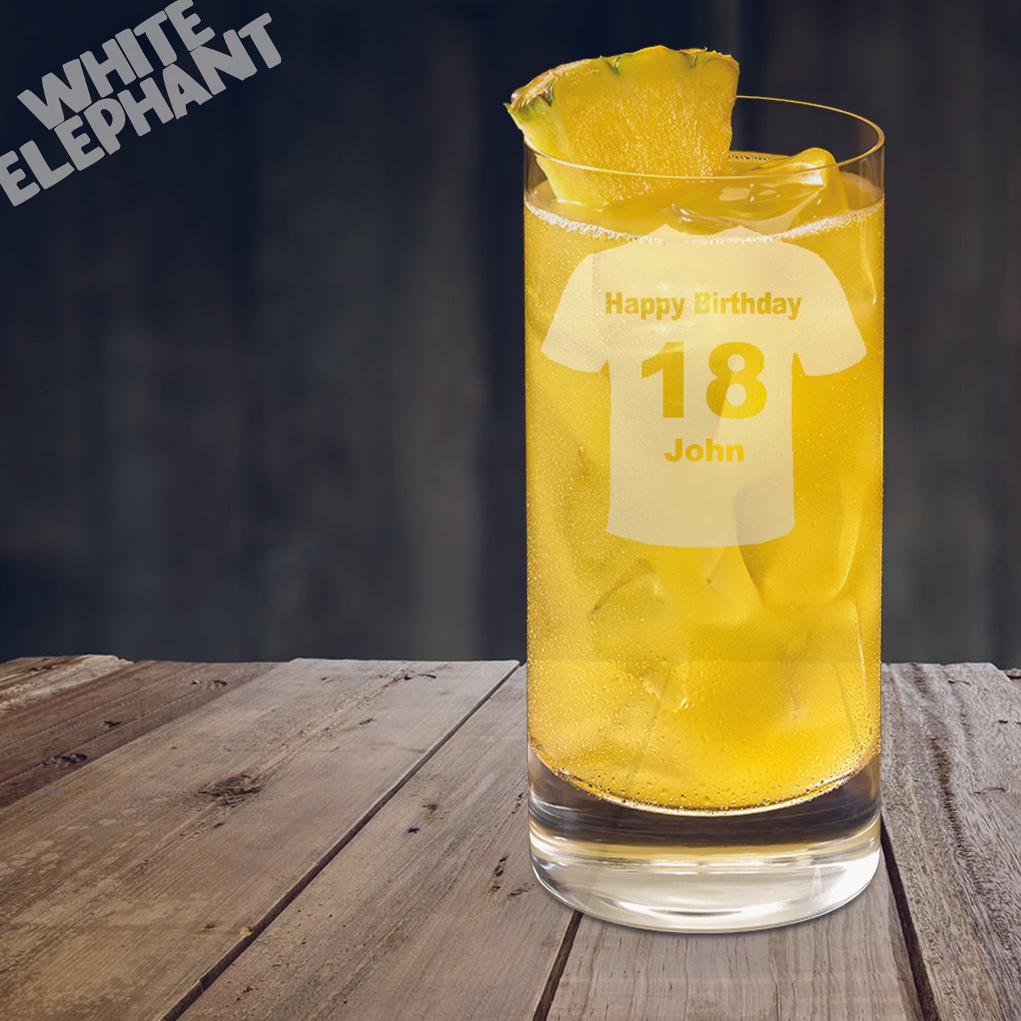 Personalised Birthday Sports Top Laser Etched Whiskey / High-Ball / Pint / Tankard Glass