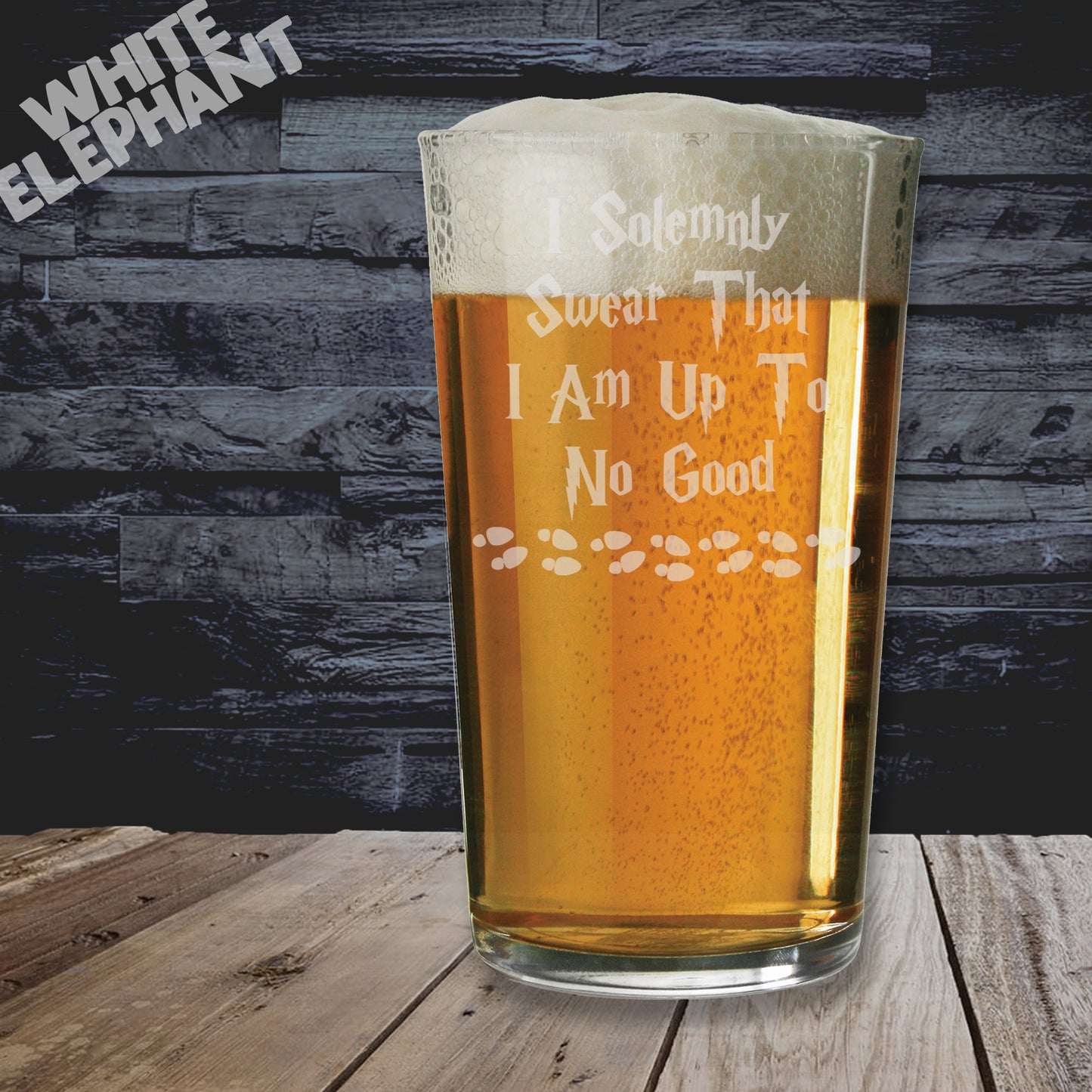 I Solemnly Swear I Am Up To No Good Inspired Laser Etched Whiskey / High-Ball / Pint / Tankard Glass