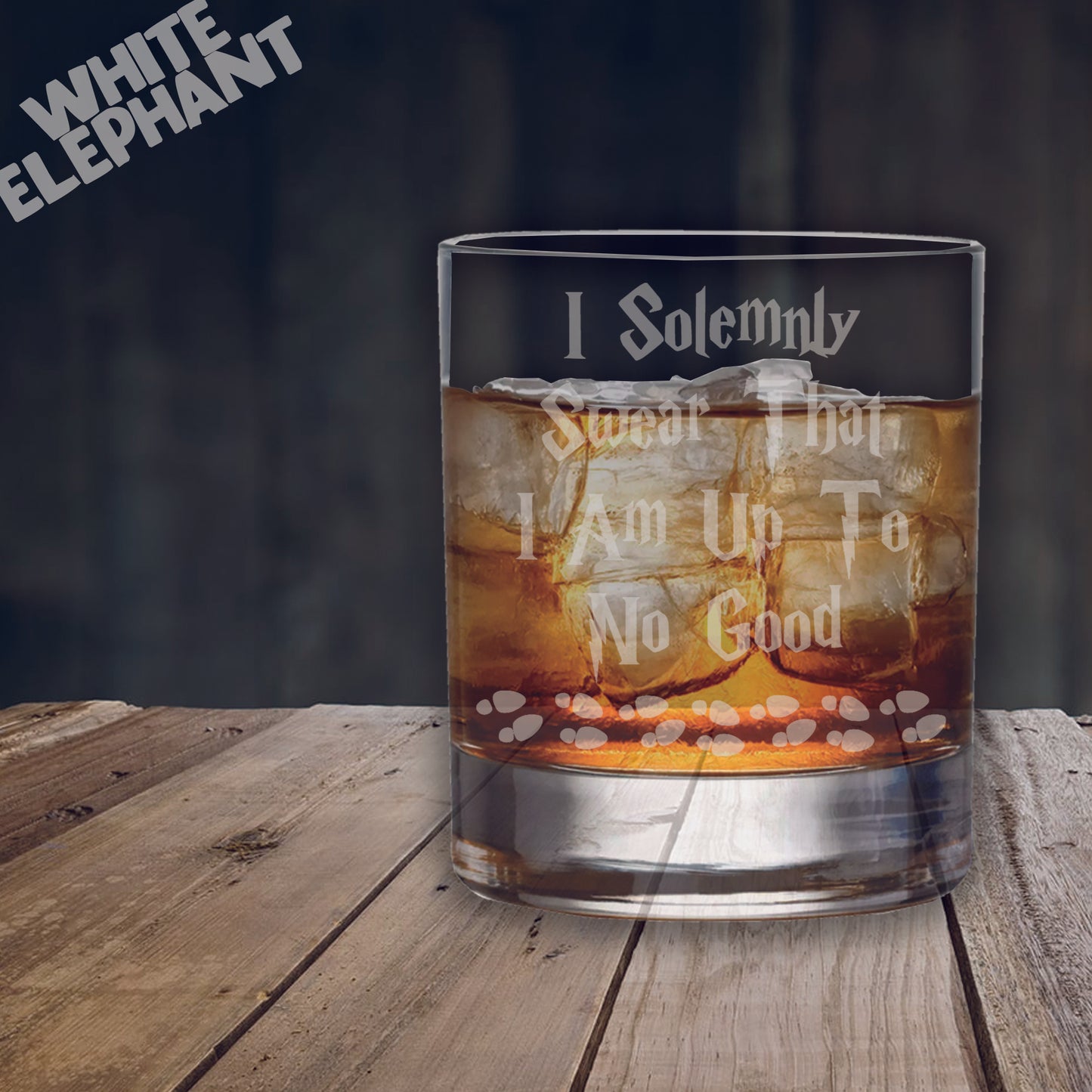 I Solemnly Swear I Am Up To No Good Inspired Laser Etched Whiskey / High-Ball / Pint / Tankard Glass