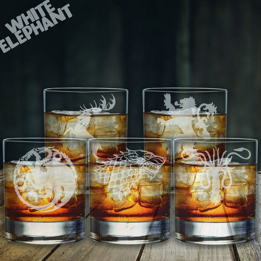 Game of Thrones 5 Glass Set  Whiskey Glass Gift