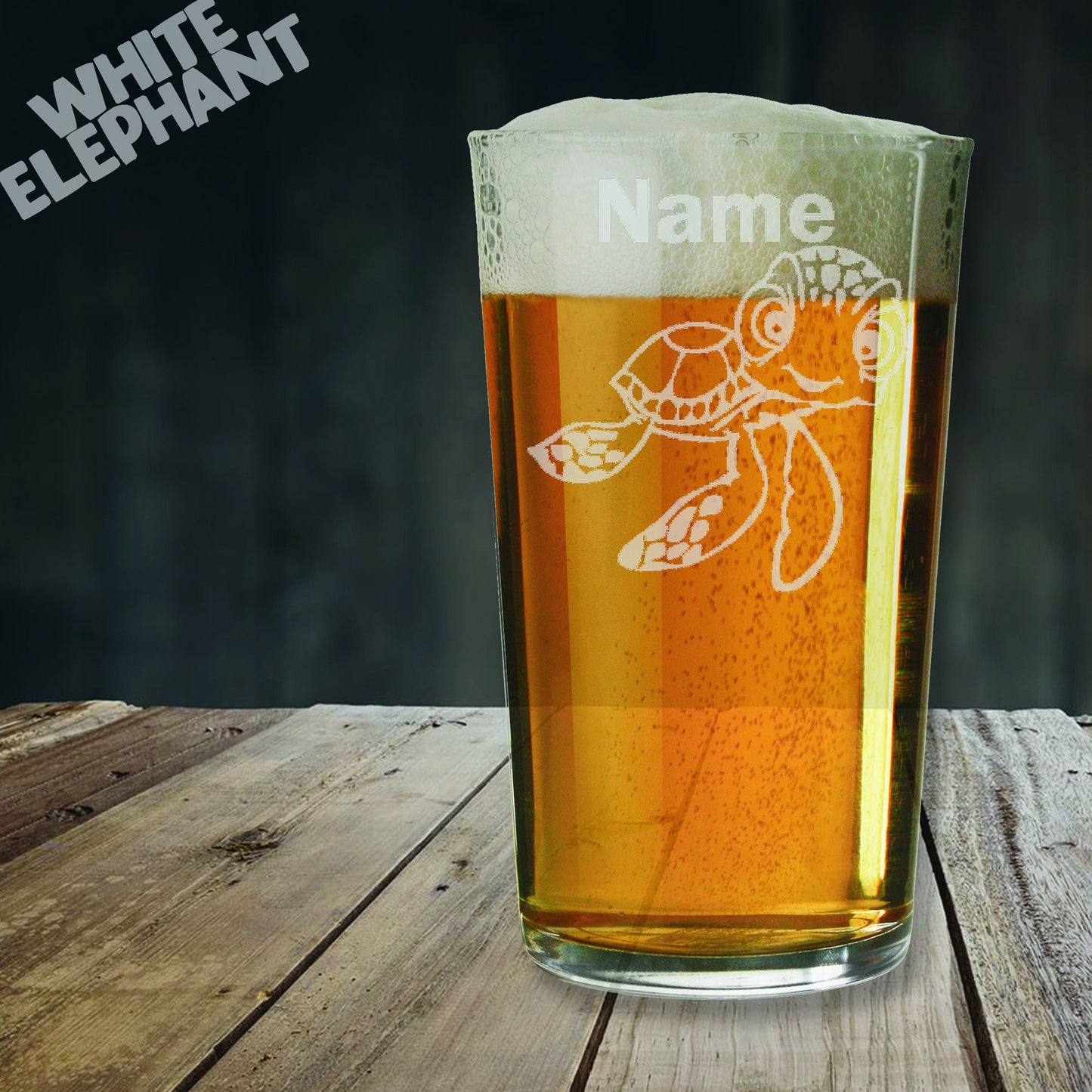 Nemo Turtle Personalised Laser Etched Whiskey / High-Ball / Pint / Tankard Glass