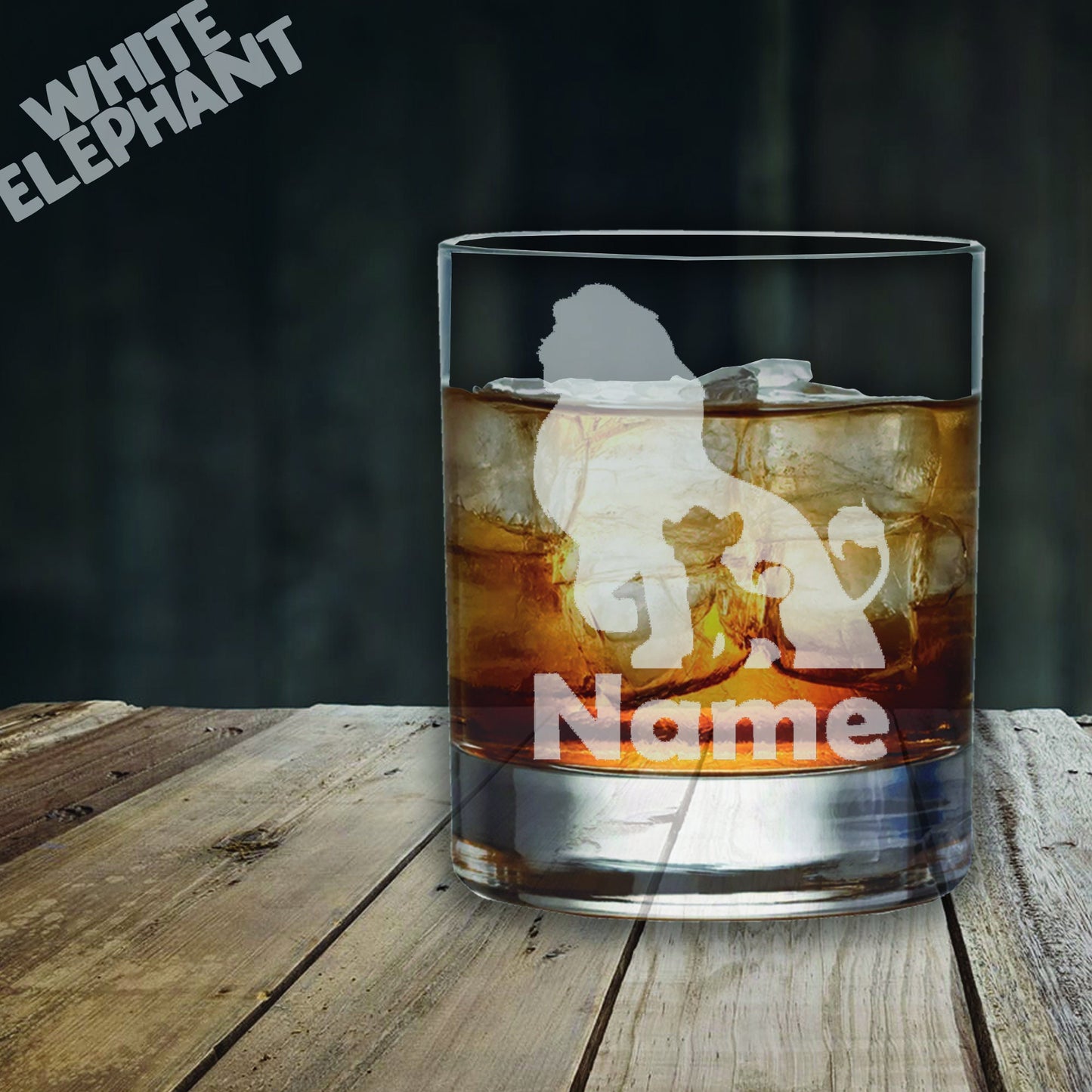 Personalised Lion King Laser Etched Whiskey / High-Ball / Pint / Tankard Glass