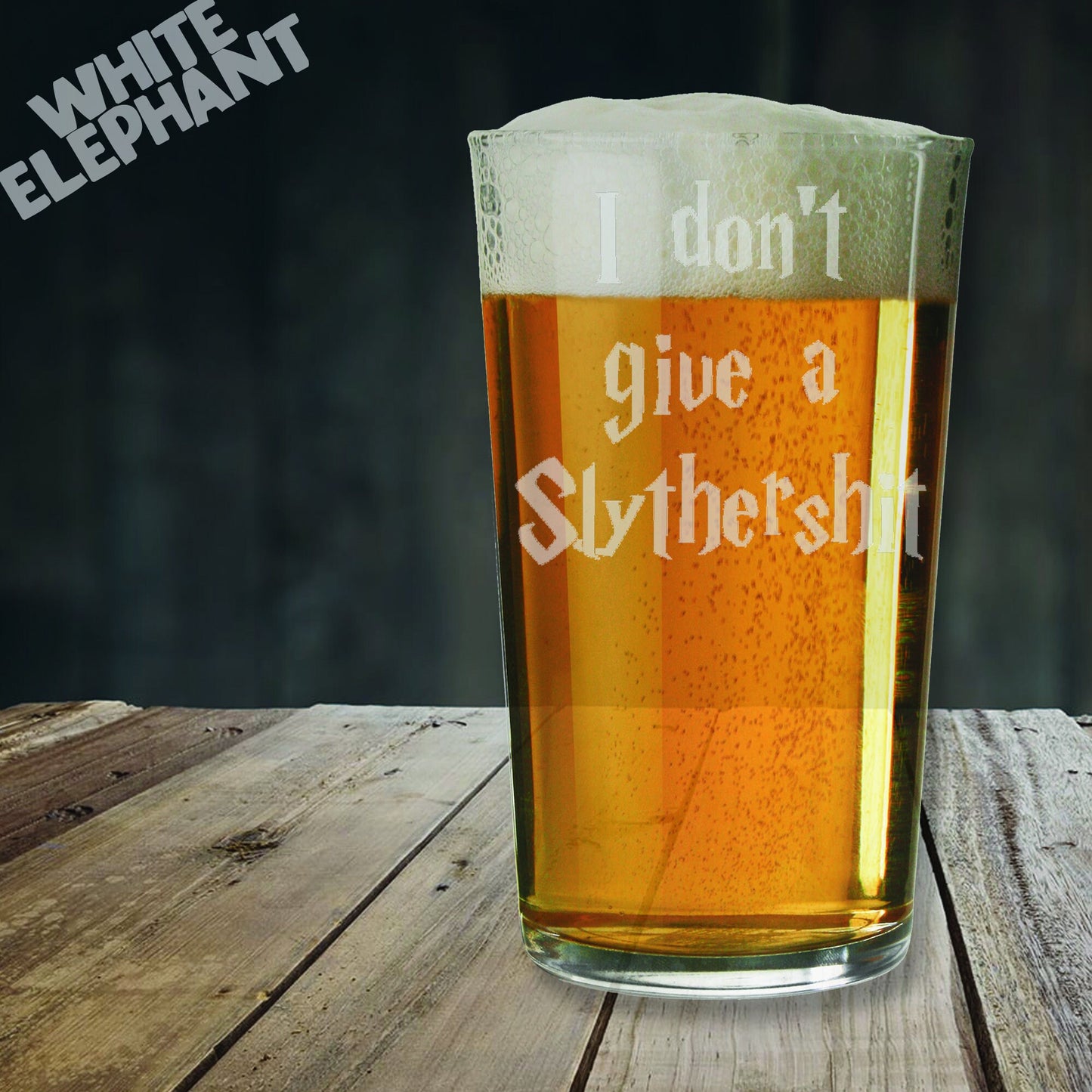 I don't Give a Slythersh*t Harry Potter Inspired Laser Etched Whiskey / High-Ball / Pint / Tankard Glass