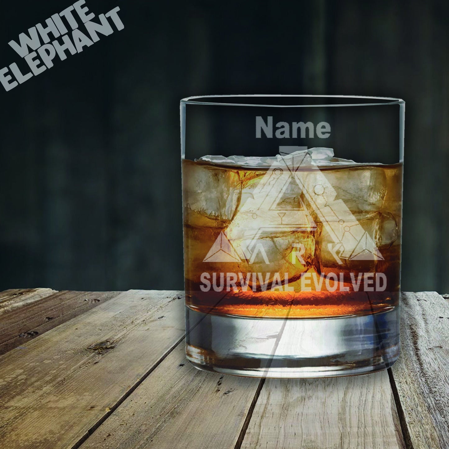 Personalised Ark Survival Evolved Laser Etched Whiskey / High-Ball / Pint / Tankard Glass