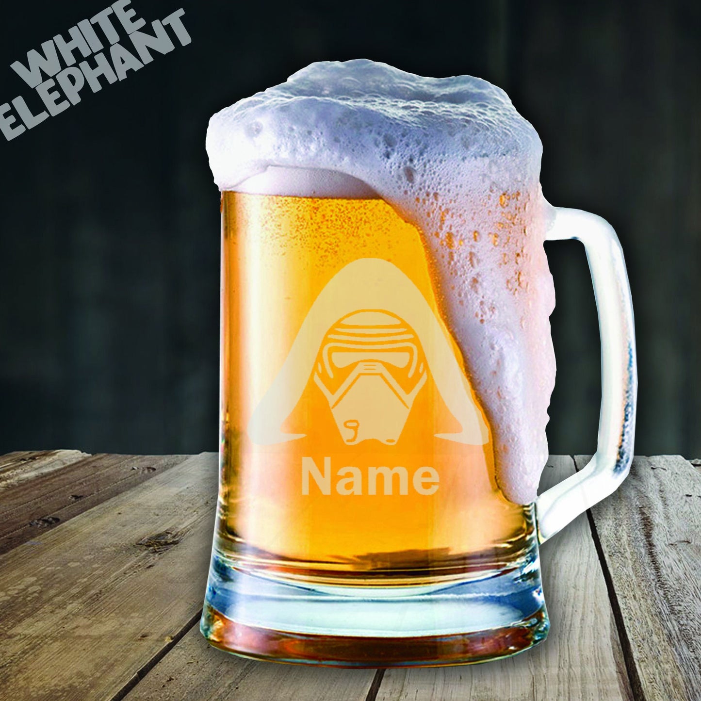 Personalised Star Wars Kylo Ren Inspired Laser Etched Whiskey / High-Ball / Pint / Tankard Glass