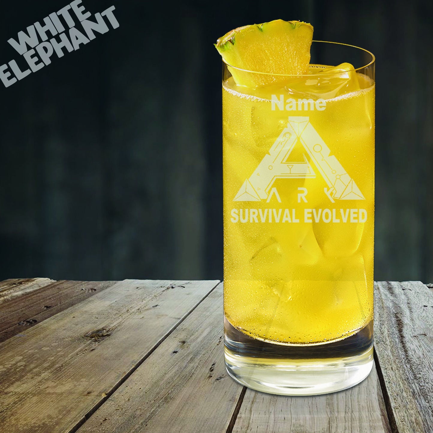 Personalised Ark Survival Evolved Laser Etched Whiskey / High-Ball / Pint / Tankard Glass