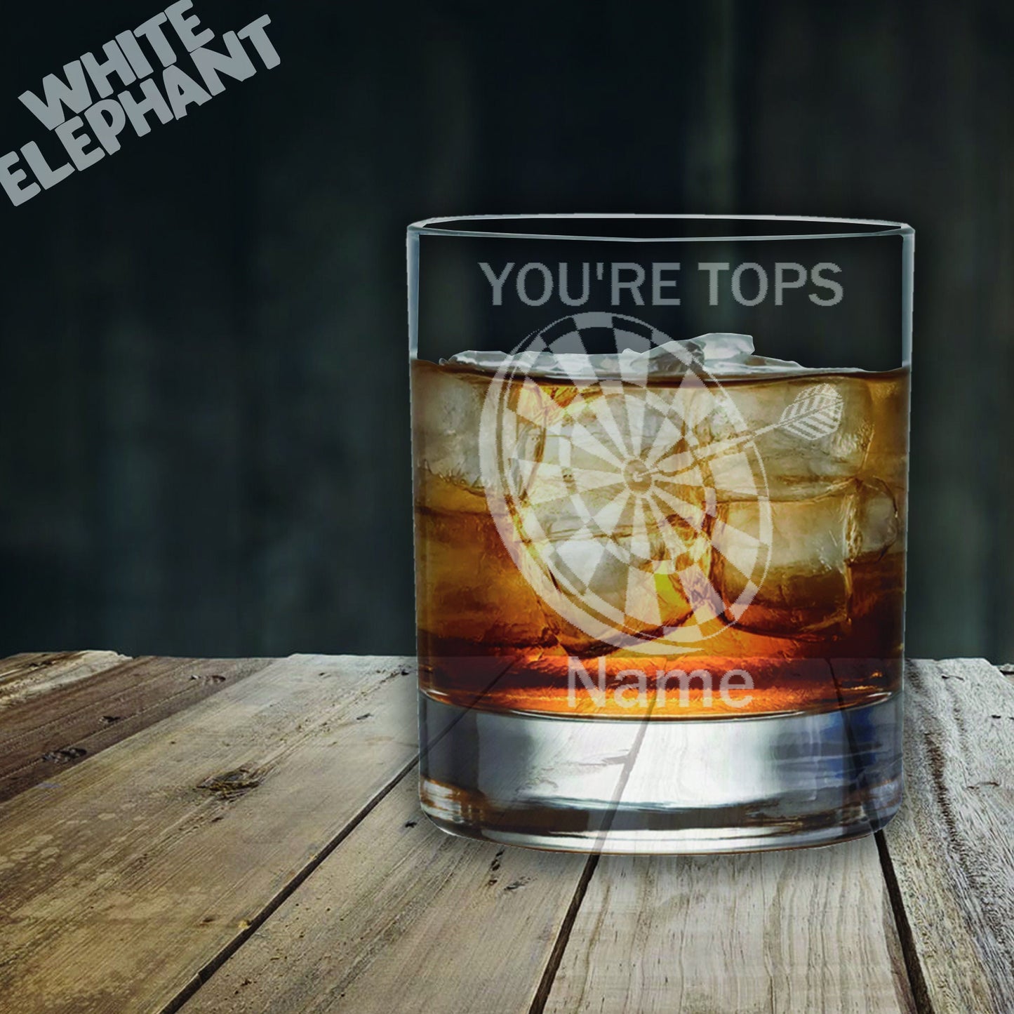 Personalised Darts Laser Etched Whiskey / High-Ball / Pint / Tankard Glass