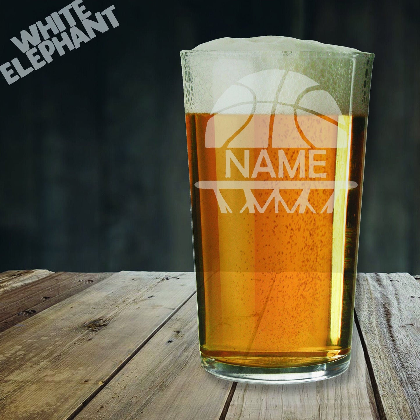 Personalised Basket Ball Laser Etched Whiskey / High-Ball / Pint / Tankard Glass