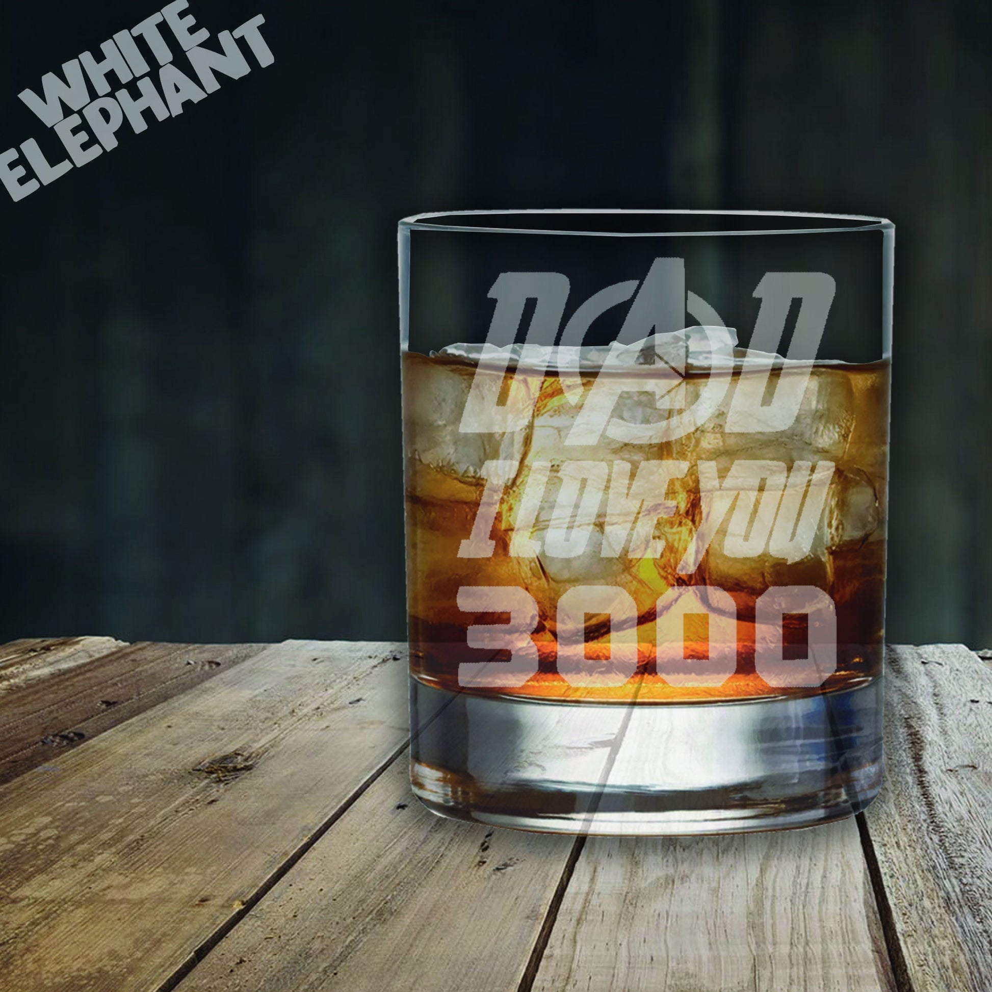 Dad I Love You 3000  Whiskey Glass Gift