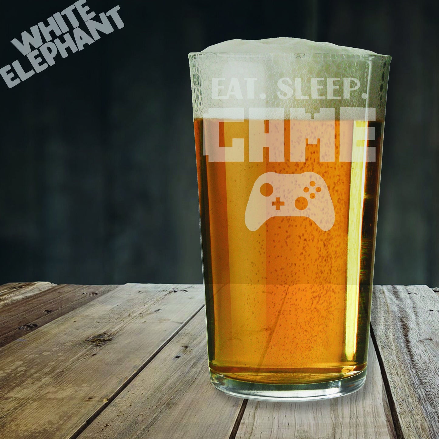 Eat Sleep Game  Beer Glass Gift