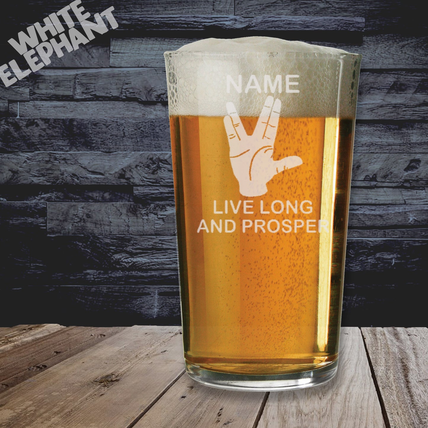 Personalised Live Long and Prosper Inspired Laser Etched Whiskey / High-Ball / Pint / Tankard Glass