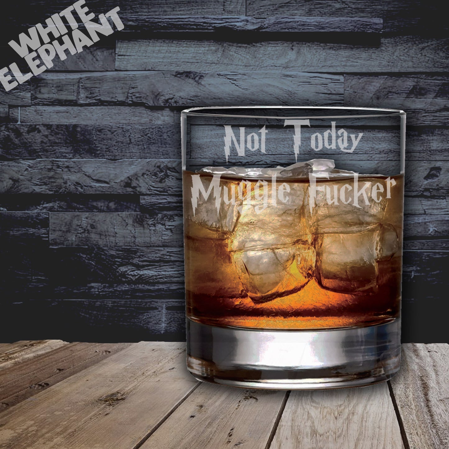 Harry Potter Not Today Muggle F*cker Laser Etched Whiskey / High-Ball / Pint / Tankard Glass