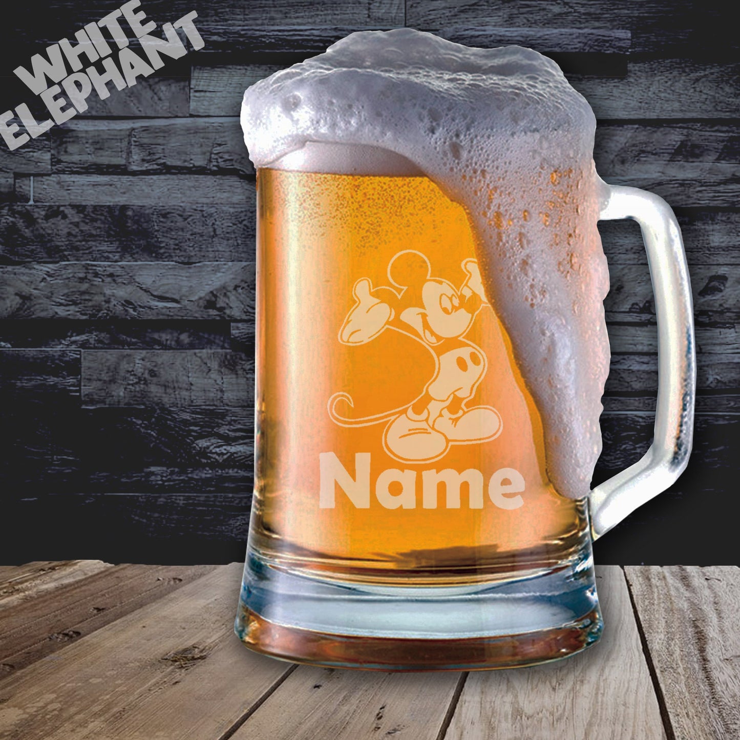 Mickey Mouse Inspired Laser Etched Whiskey / High-Ball / Pint / Tankard Glass