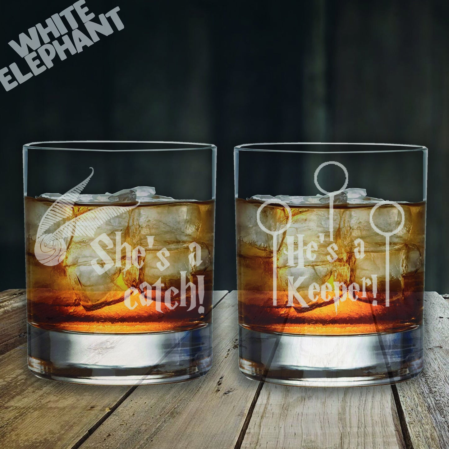 Harry Potter Laser Etched Whiskey / High-Ball / Pint / Tankard Glass Gift Set