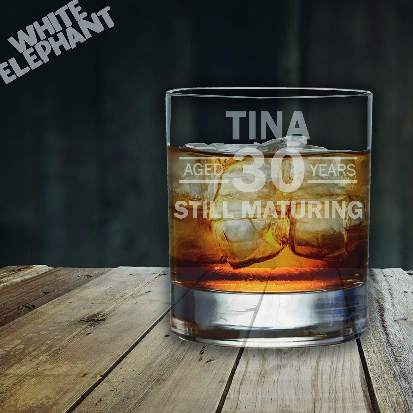 Personalised Aged Birthday Years Still Maturing Laser Etched Whiskey / High-Ball / Pint / Tankard Glass