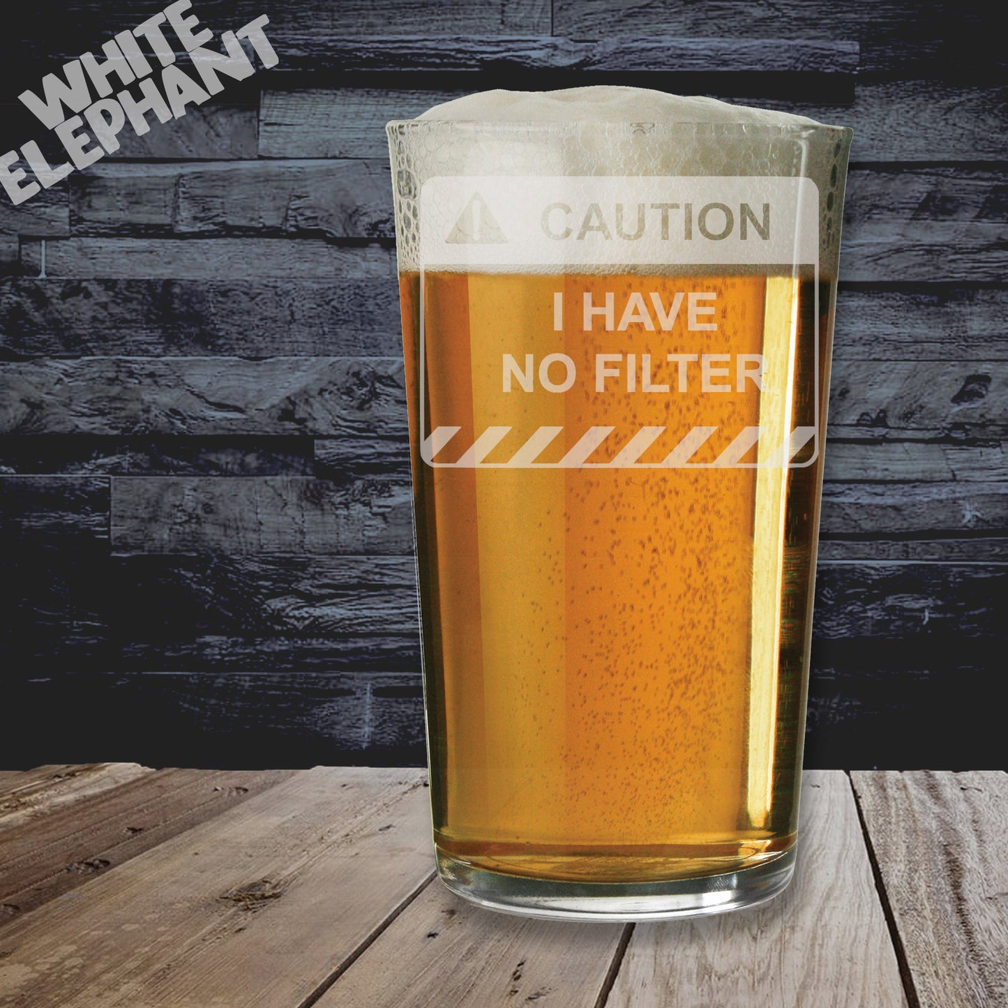 Caution I Have No Filter Beer Glass Gift