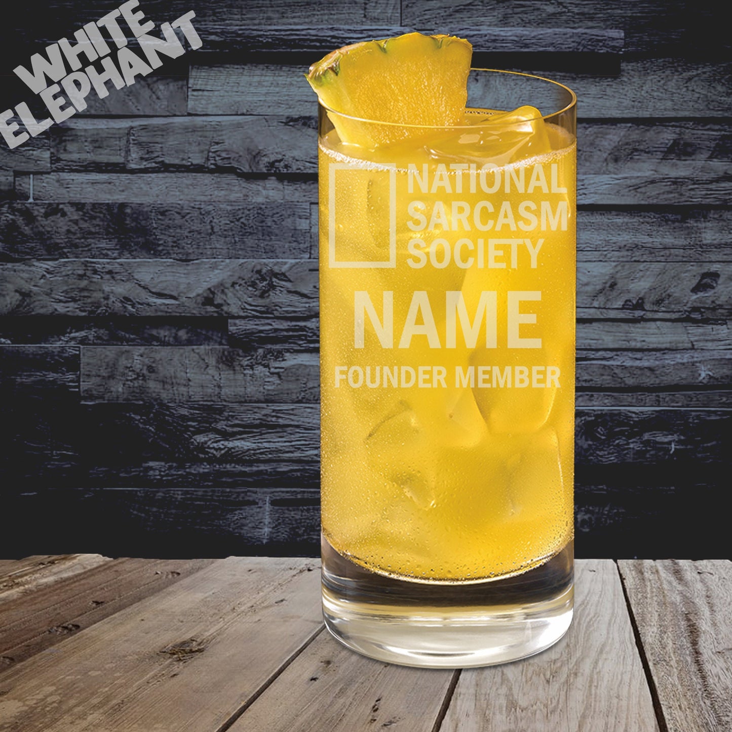 National Sarcasm Society Laser Etched Whiskey / High-Ball / Pint / Tankard Glass