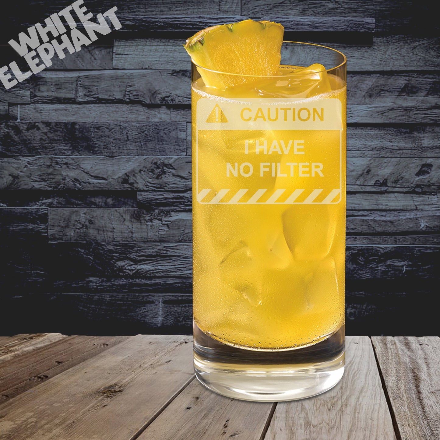 Caution I Have No Filter Highball Glass Gift