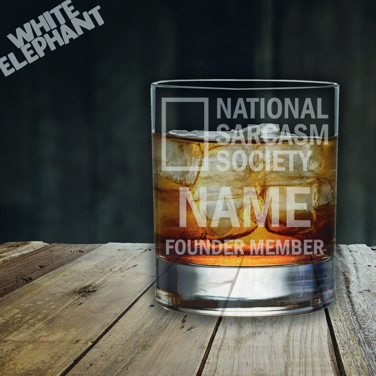 National Sarcasm Society Laser Etched Whiskey / High-Ball / Pint / Tankard Glass