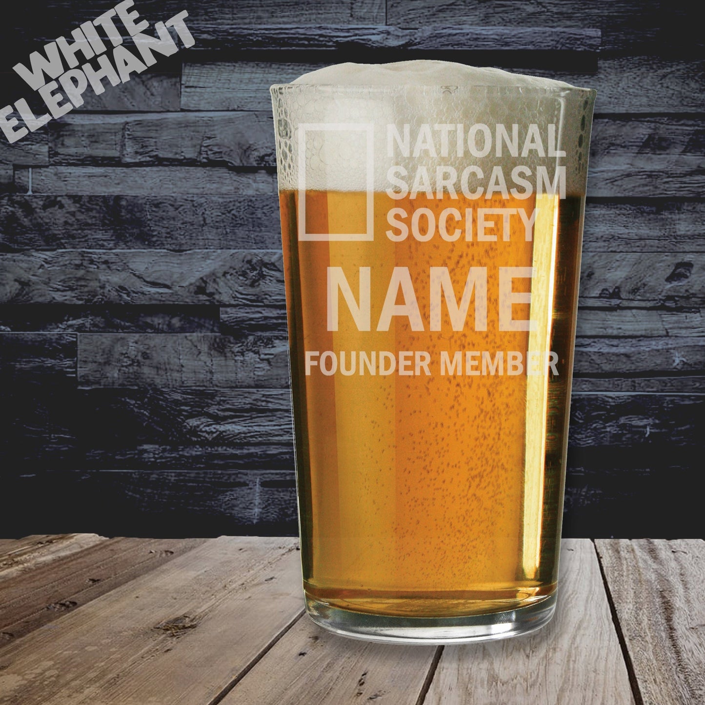 National Sarcasm Society Laser Etched Whiskey / High-Ball / Pint / Tankard Glass