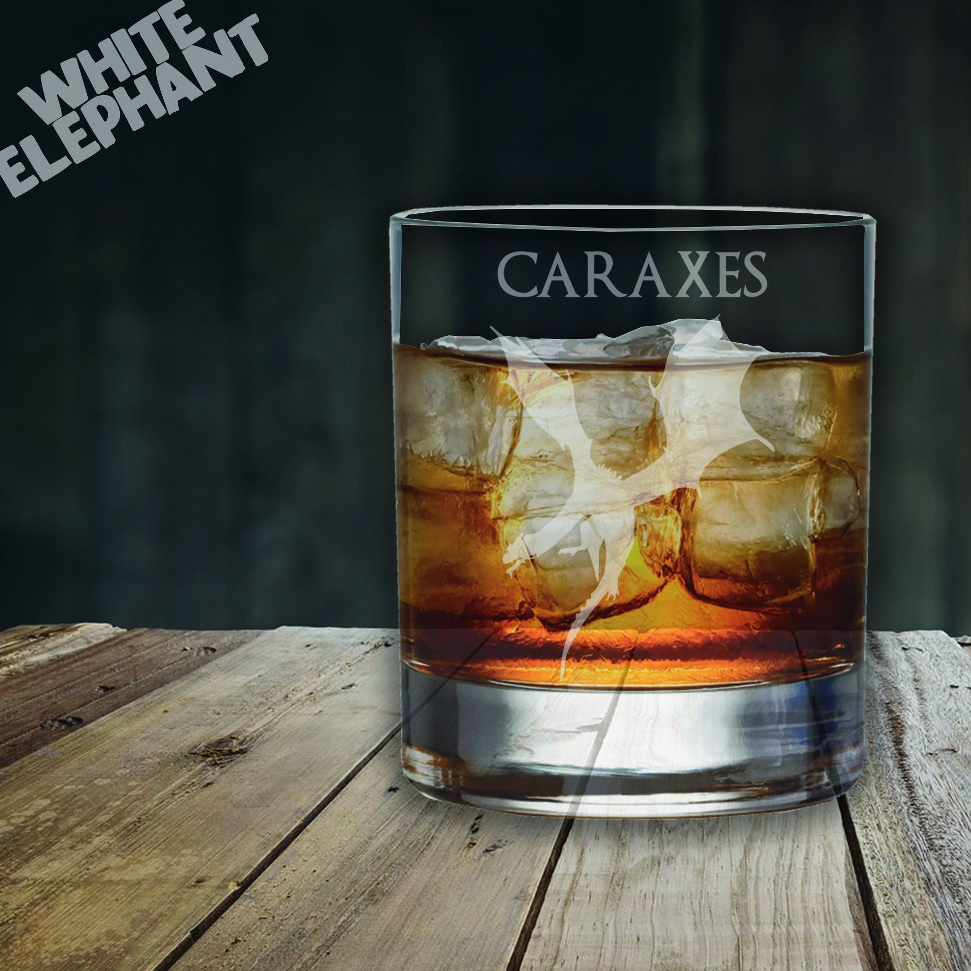 Caraxes Dragon Inspired Laser Etched Whiskey Glass Gift