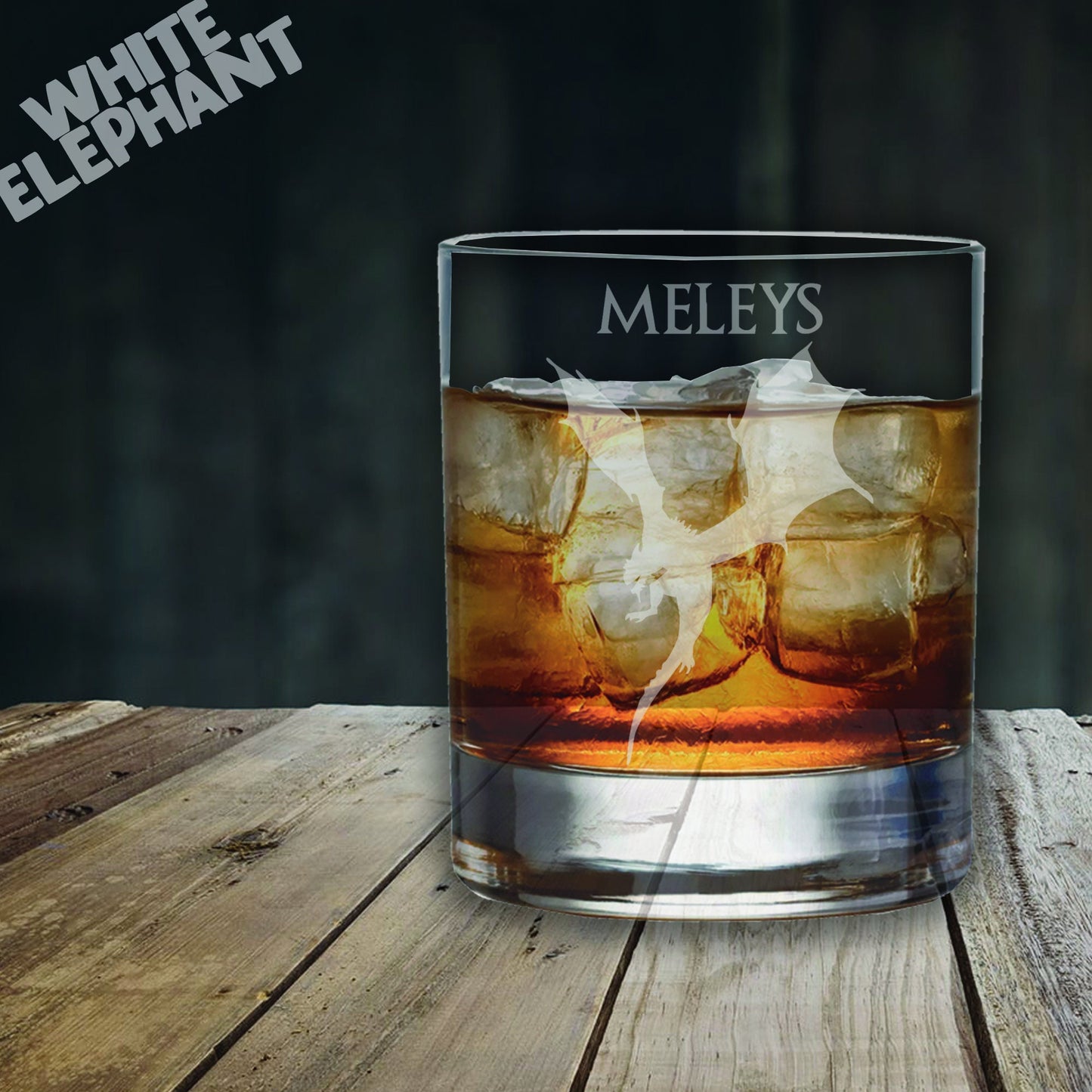 Meleys Dragon Inspired Laser Etched Whiskey / High-Ball / Pint / Tankard Glass