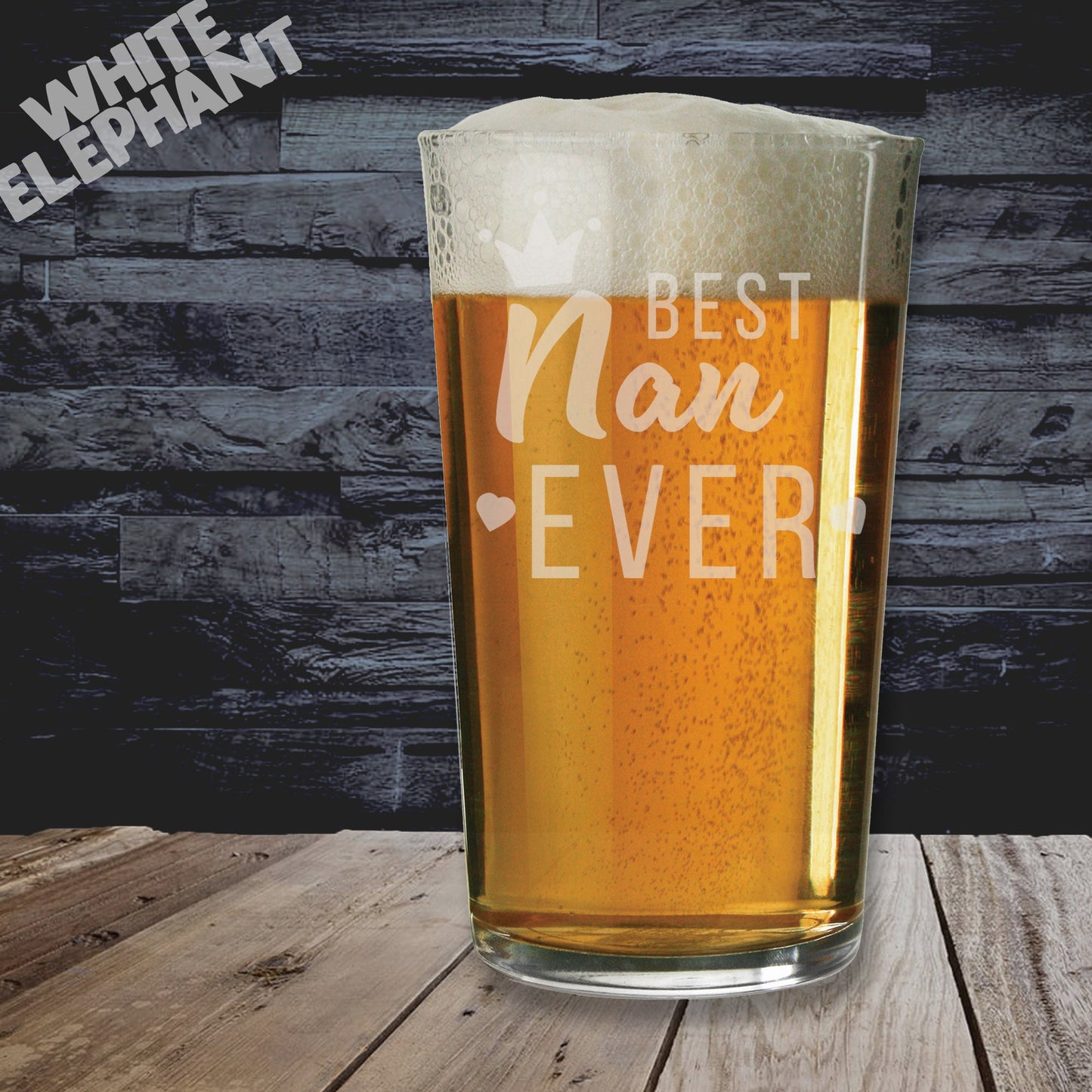 Best Nan Ever Laser Etched Beer Glass Gift