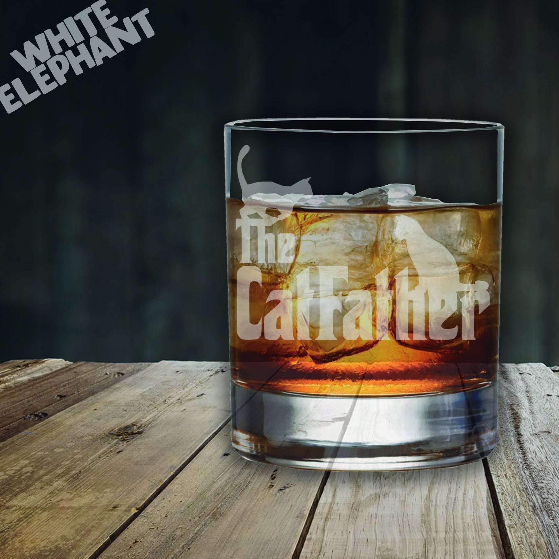 Cat Father Whiskey Glass Gift