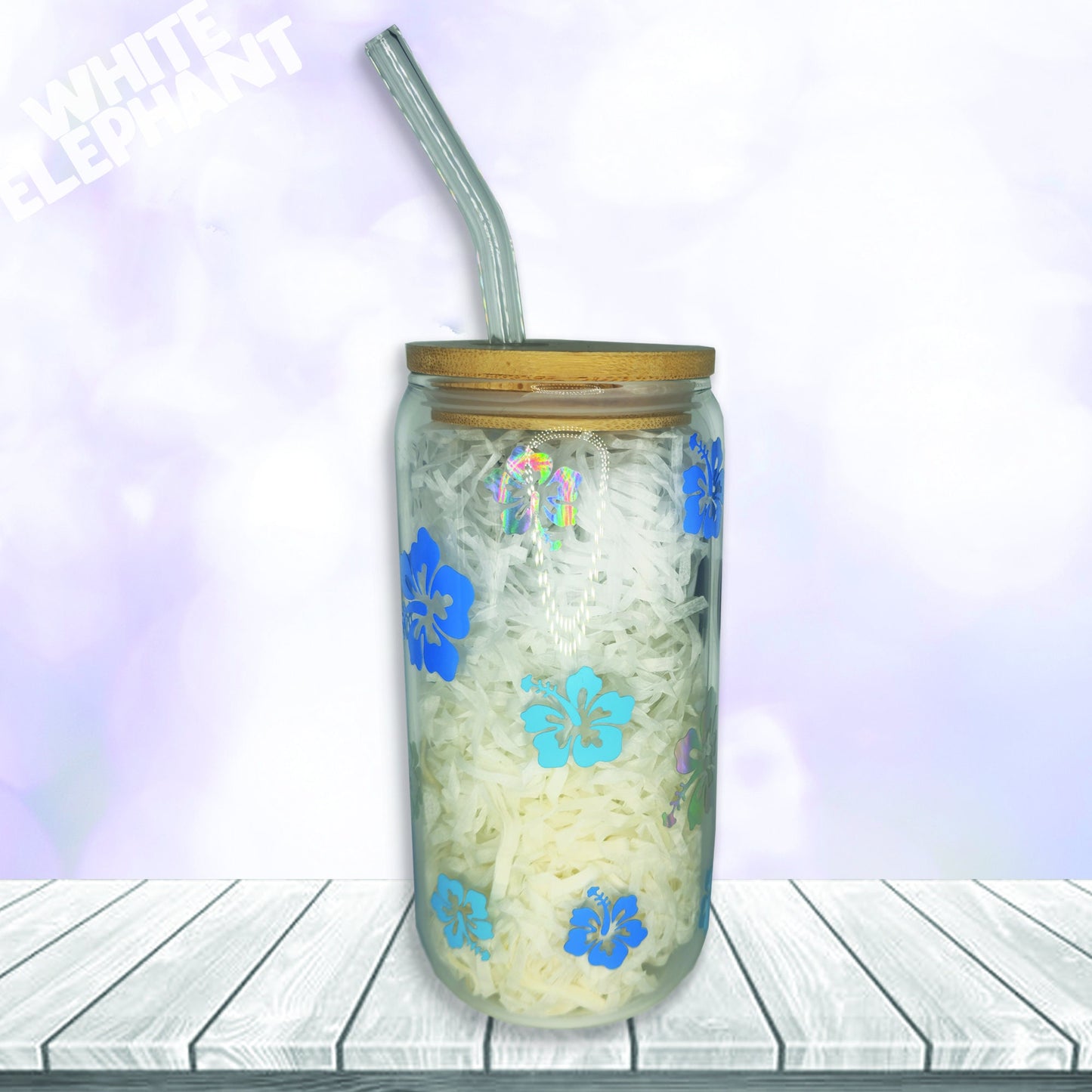 Disney Stitch Inspired 16oz Reusable Glass Cup