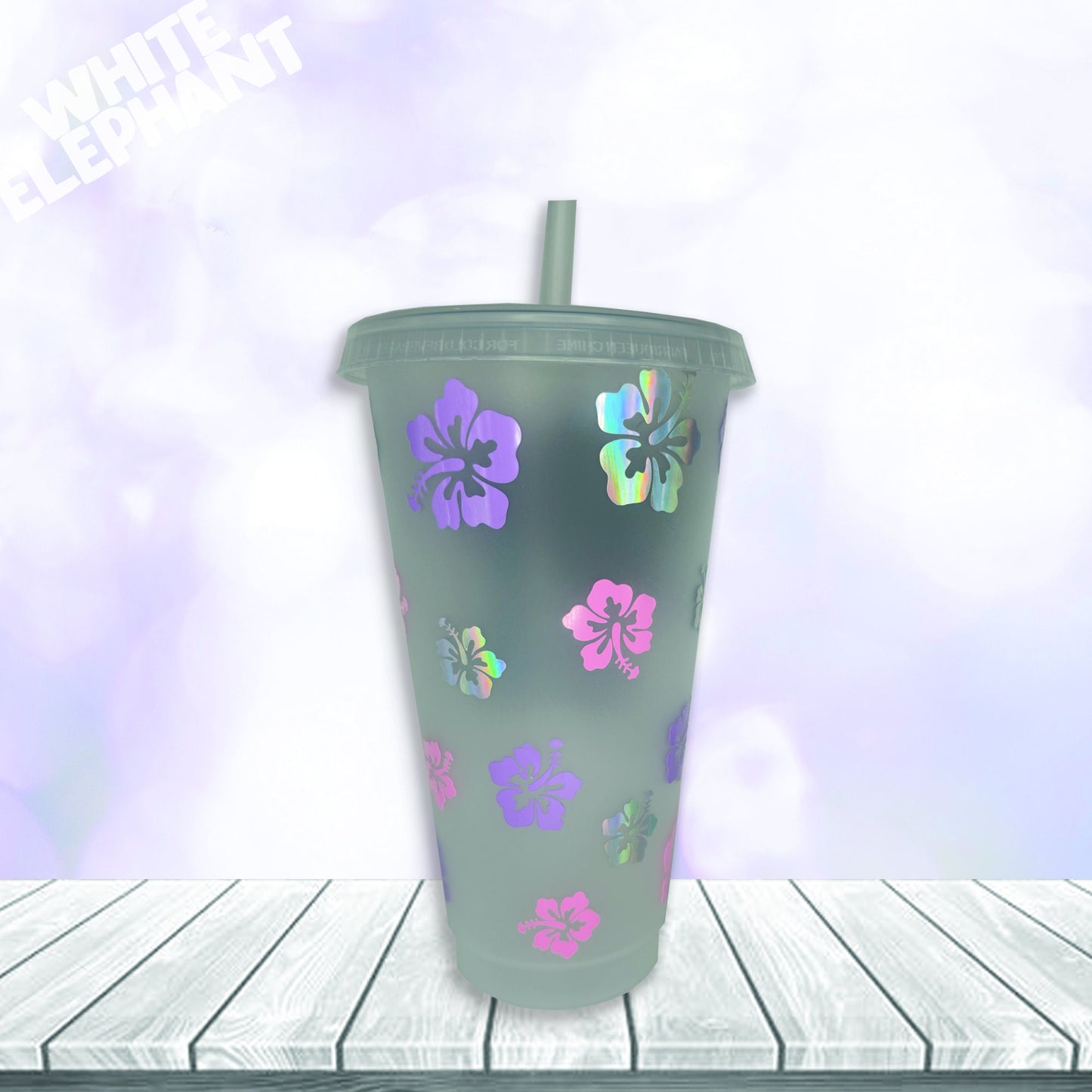 Personalised Disney Stitch and Angel Inspired 24oz Reusable Plastic Tumbler Cup & Straw Set