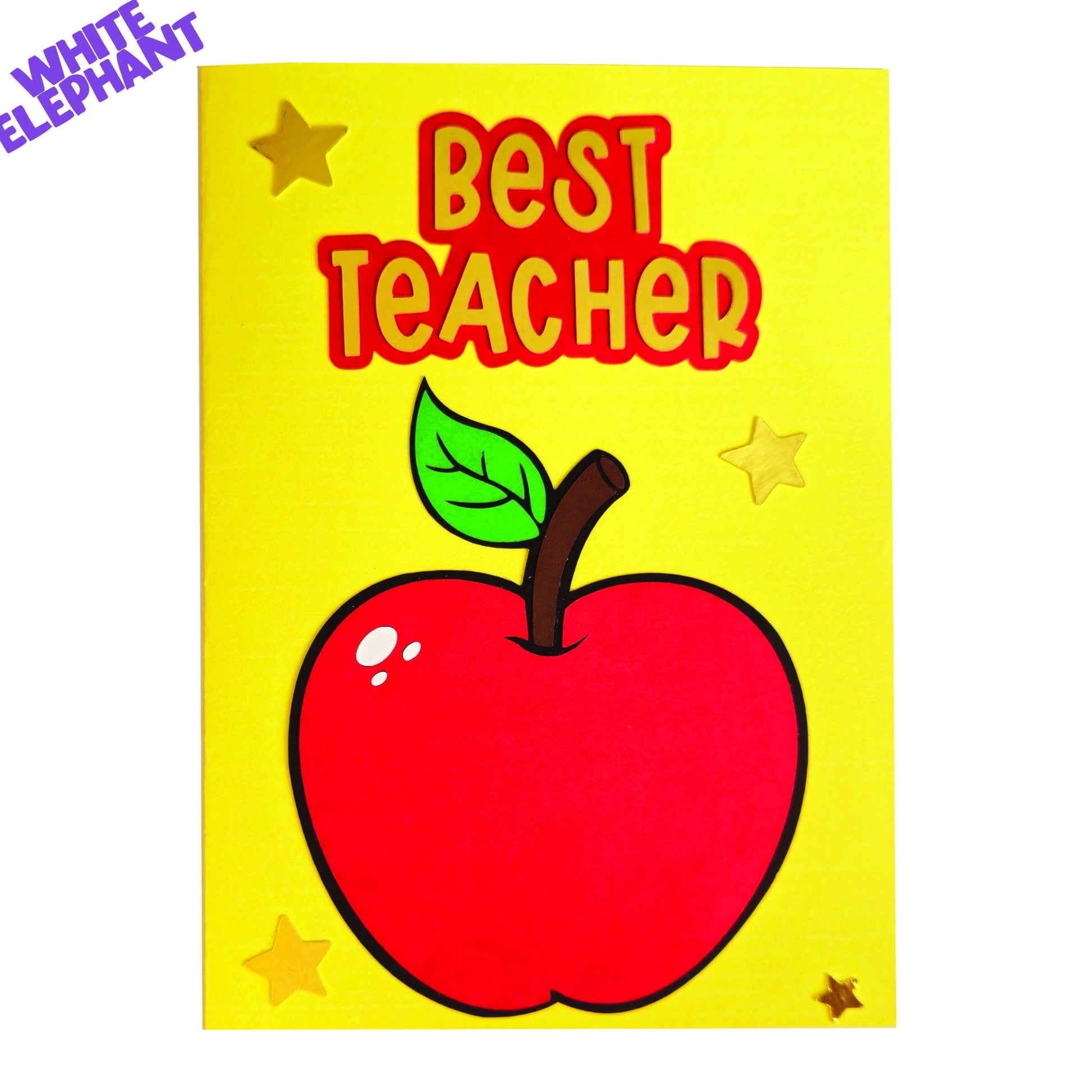 Best Teacher Apple Handmade Card End of Term Leaving